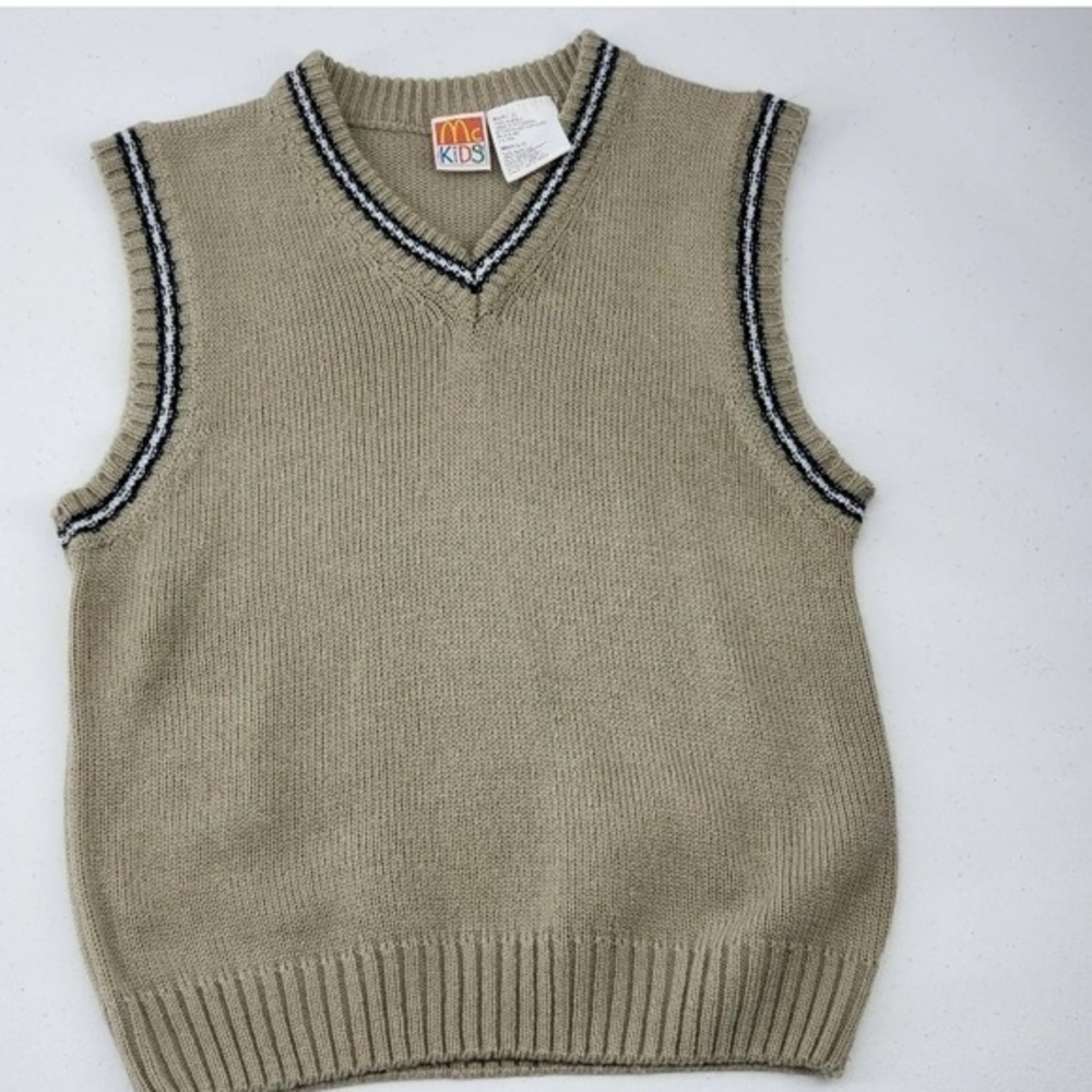 Vtg McDonalds McKIDS  Tan Vest  Kid size L (7)